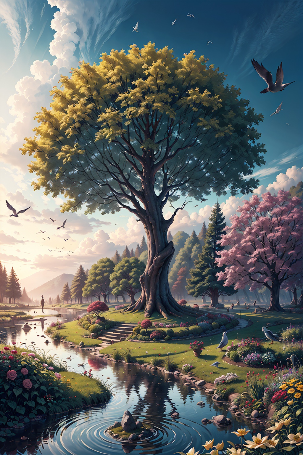 Eden's garden in heaven,  beautiful landscape,  magestic on Tensor.Art