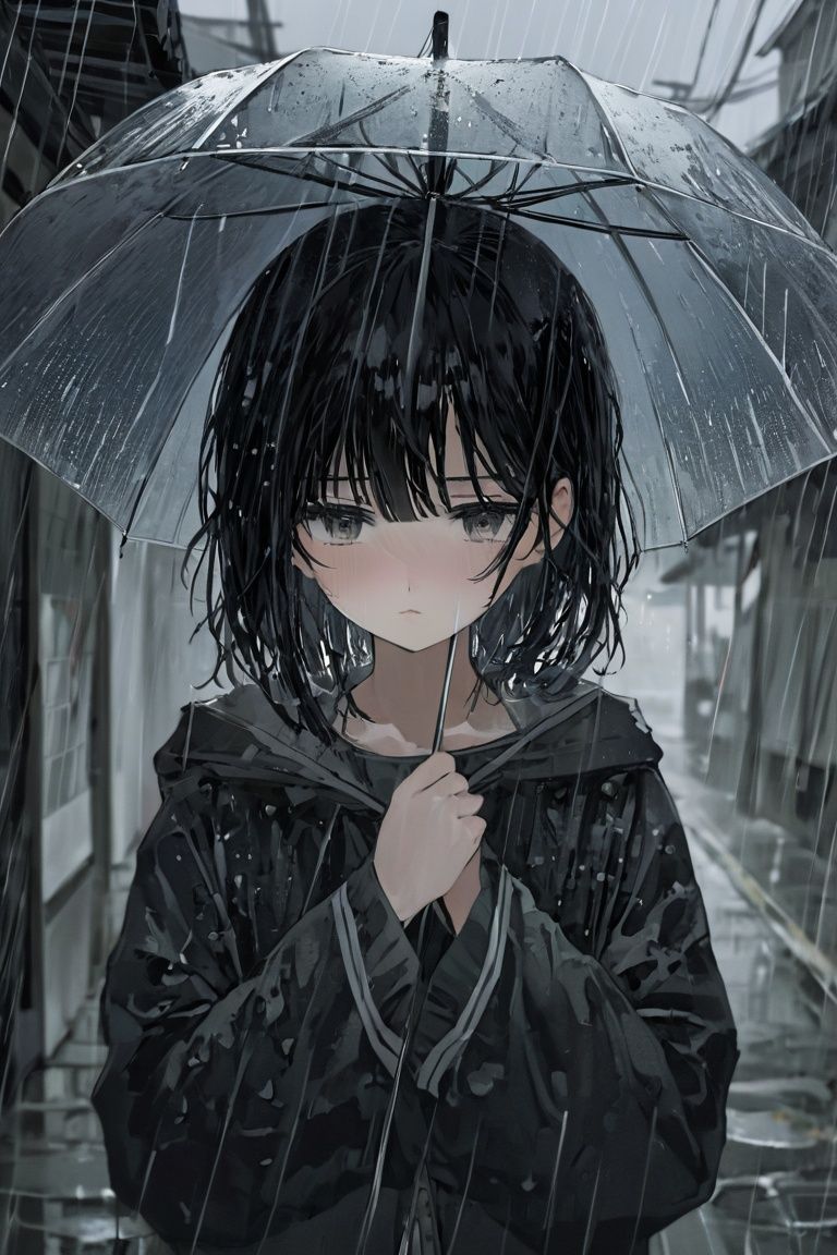 tekito midori,  1girl,  rain by Aotsuyu on Tensor.Art