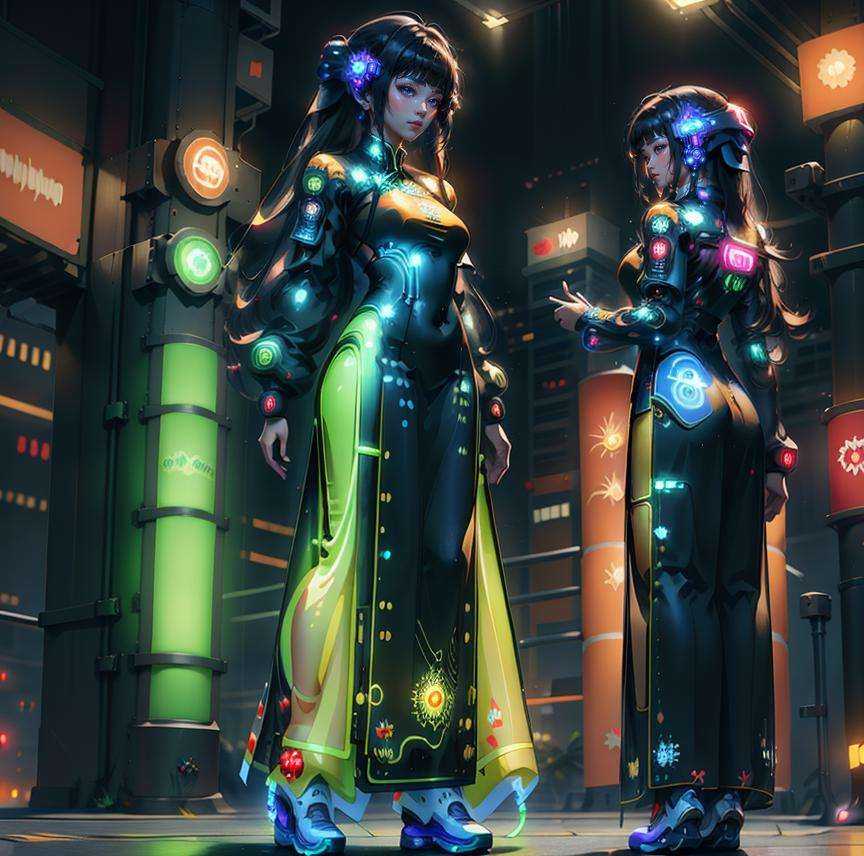 1 girl,  solo,  aodai cyber on Tensor.Art