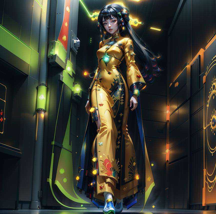 1 girl,  solo,  aodai cyber on Tensor.Art
