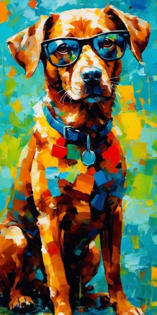 oil paint,  dog on Tensor.Art