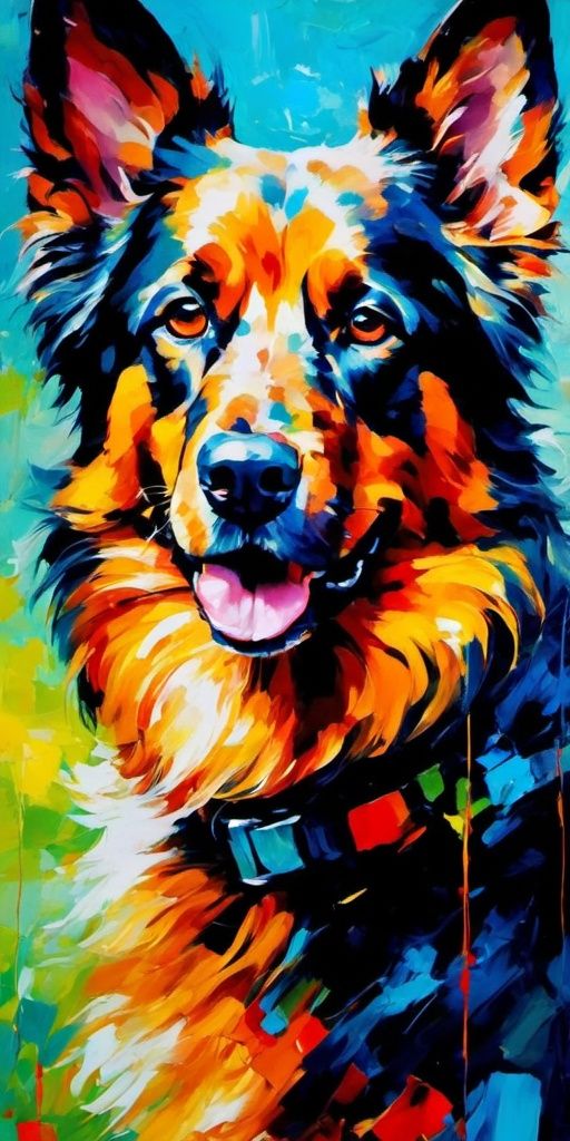 oil paint,  dog on Tensor.Art