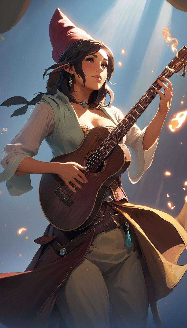 Cinematic scene,  hero view,  female bard on Tensor.Art