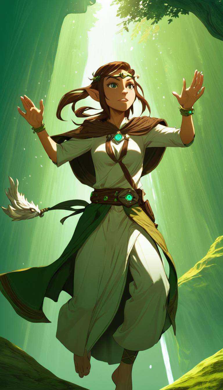 Cinematic scene,  hero view,  female druid on Tensor.Art