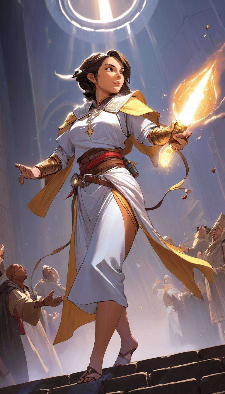 Cinematic scene,  hero view,  female cleric on Tensor.Art