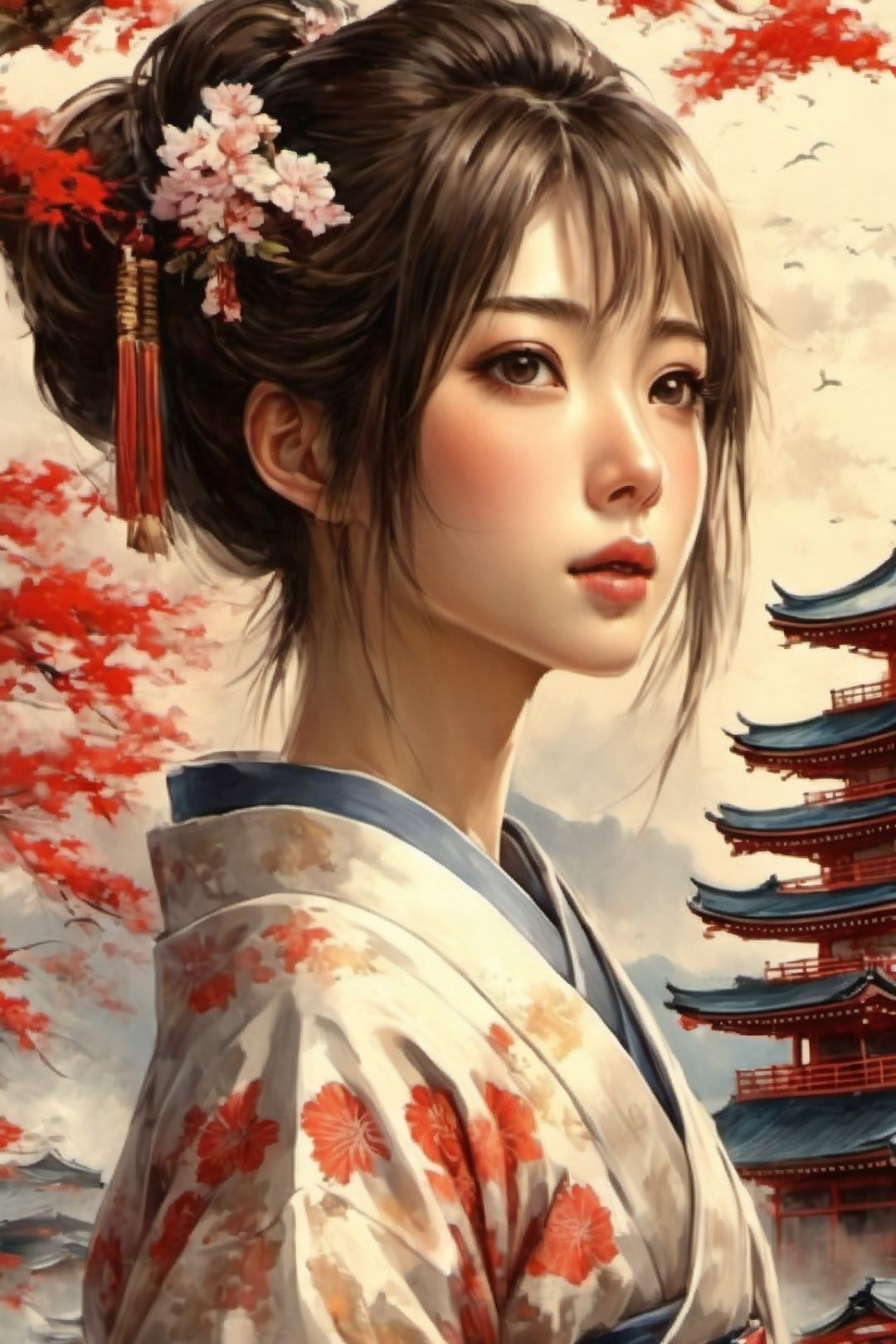 japanese art, 1girl, high_resolution, high detail, 