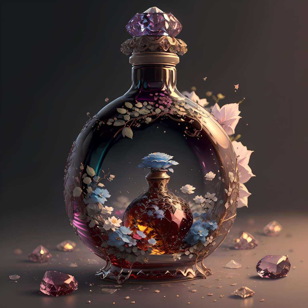 (masterpiece, top quality, best quality, official art, beautiful and aesthetic:1.2),(8k, best quality, masterpiece:1.2),CGbottlesw, no humans, gem, still life, grey background, book, simple background, blurry, crystal, blue gemstone, Ice Flower Pattern, Ice Flower Carving, blue glass, glass bottles, Metal flower carving,<lora:CGbottlesw_20230611232152:0.9>, 