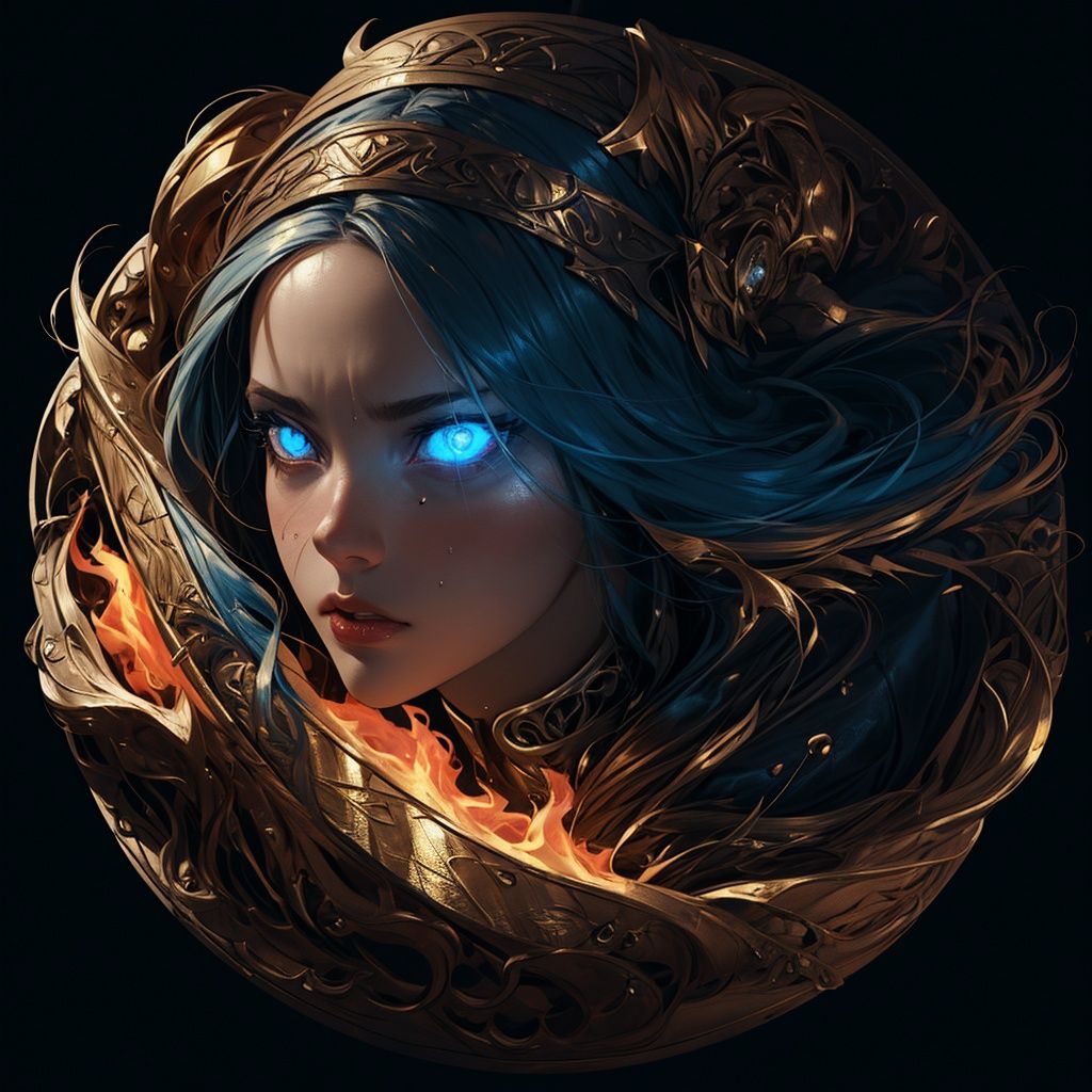 (1girl:1.4),(long hair:1.3),Glowing eyes,Eye corner flame, <lora:AS style_20230831185000-000002:0.8>,Gold blue themes,, (((masterpiece,best quality))),Fantastic, imaginative, emotional, emotional rendering, brightly colored,ultra high res, Dynamic curves, active visuals, emotional colors, artistic sense, artistic colors, emotional colors, visual guidance,illustration,CG ,unity ,wallpaper, Amazing, an extremely delicate and beautiful, sharp focus,aerial perspective background,((good structure)),((Good composition)), ((clear, original,beautiful)), (clear details, clear light，clear structure),(high res raw,4K,8k),official art,,