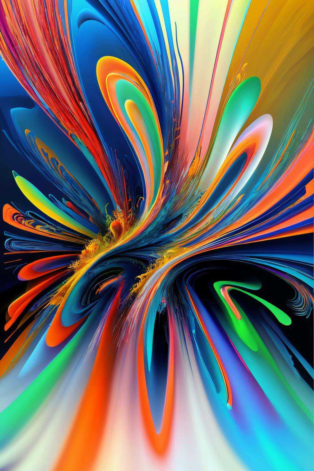 Abstract digital painting with flowing organic forms,  abstract:0.8,  dynamic design:0.7 on Tensor.Art
