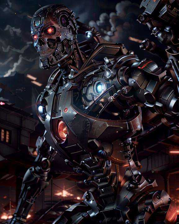(cyborg),  ,  robot (((full body action pose))) on Tensor.Art