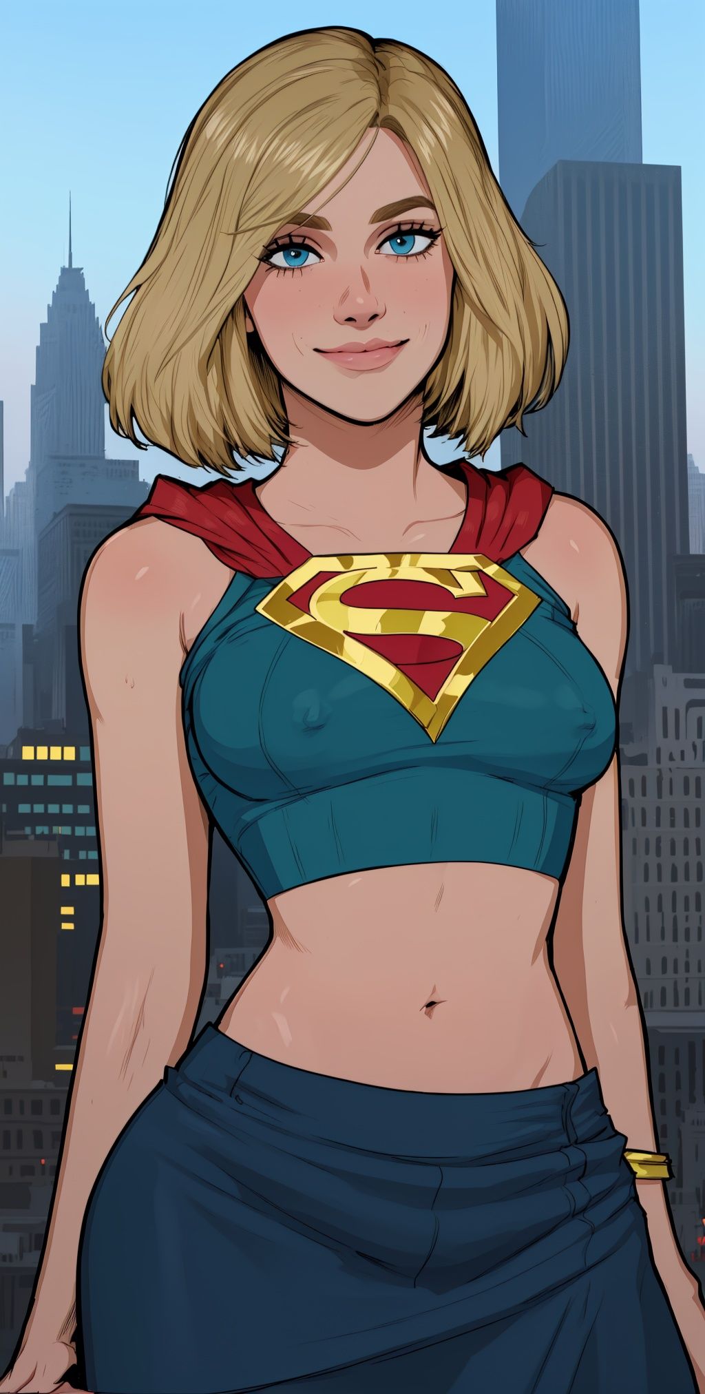 kara,  short blonde hair,  blue eyes on Tensor.Art