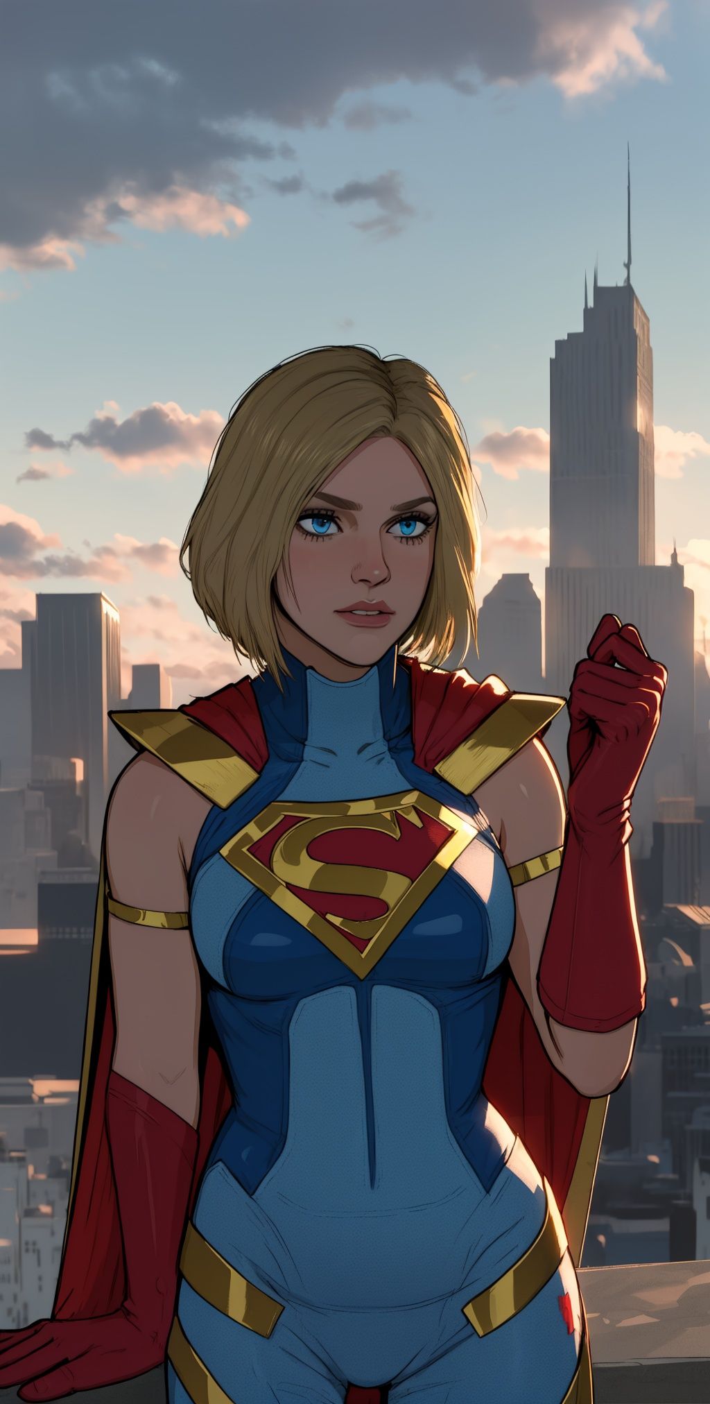 kara,  short blonde hair,  blue eyes on Tensor.Art