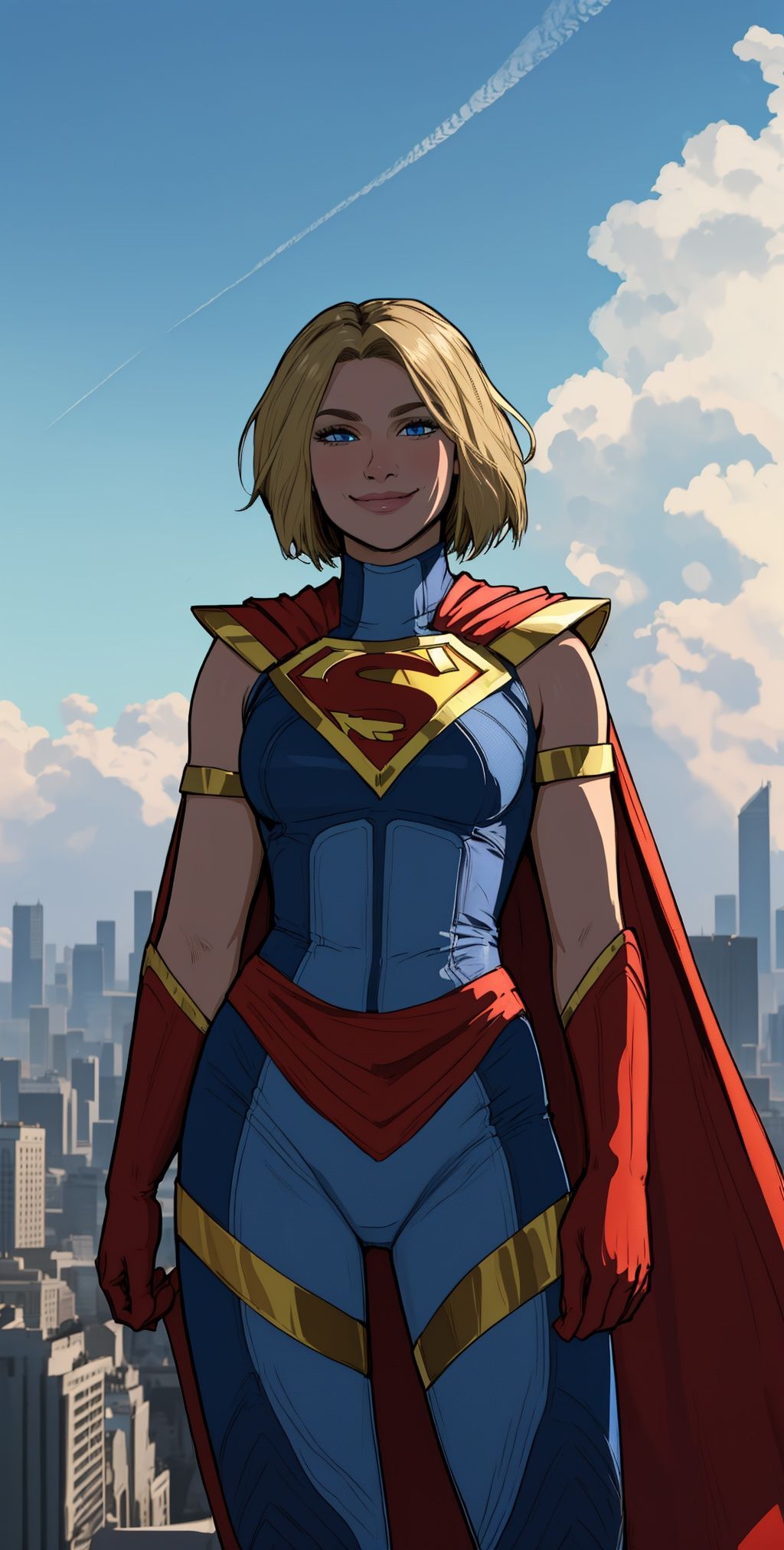 kara,  short blonde hair,  blue eyes on Tensor.Art