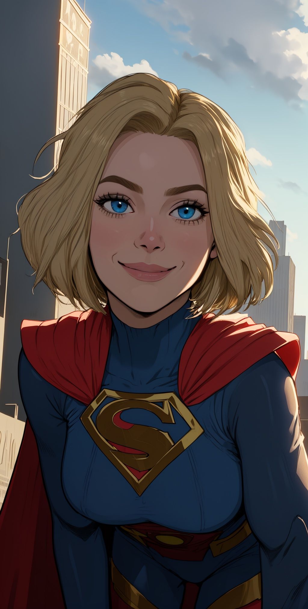 kara,  short blonde hair,  blue eyes on Tensor.Art