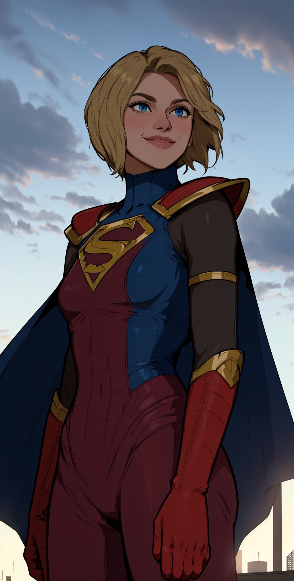 kara,  short blonde hair,  blue eyes on Tensor.Art