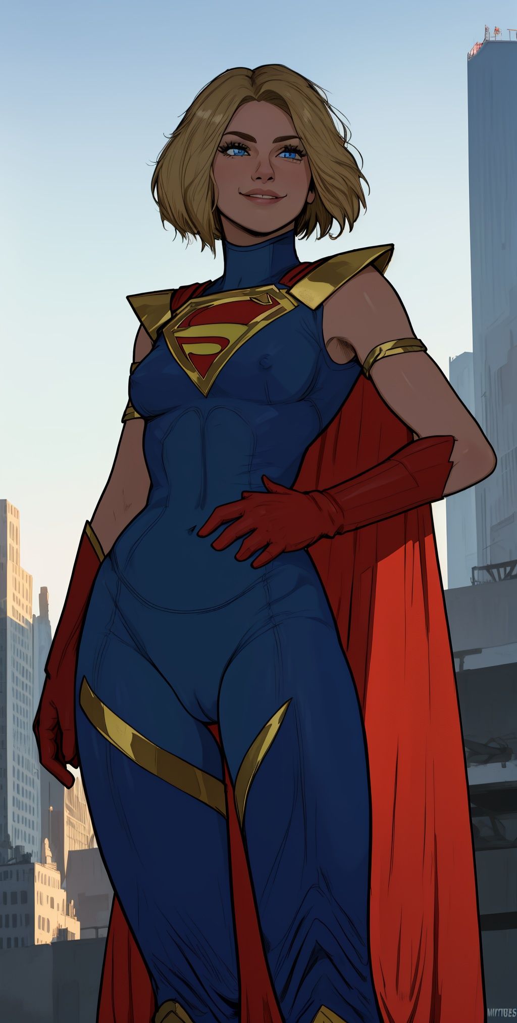 kara,  short blonde hair,  blue eyes on Tensor.Art