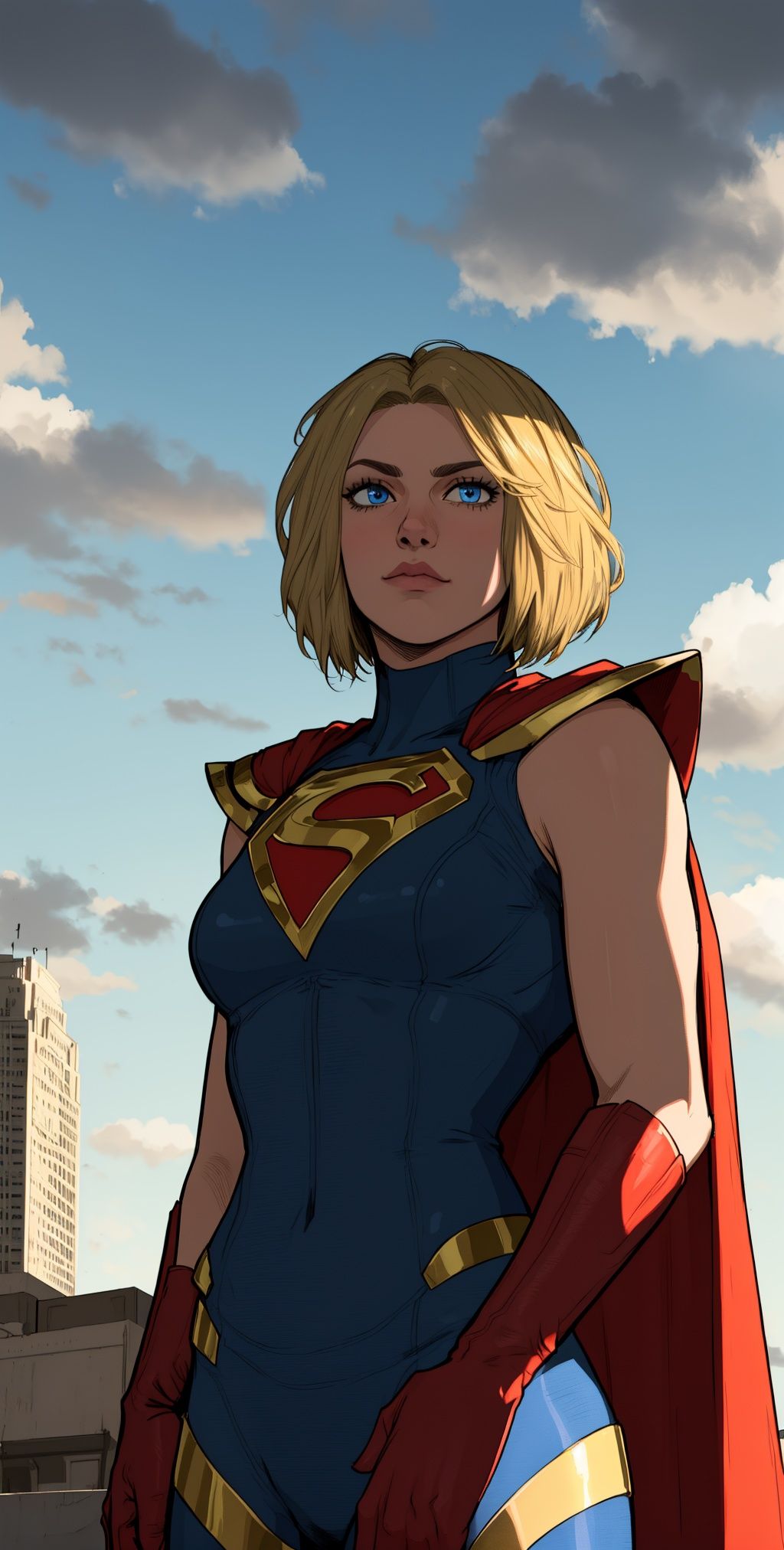 kara,  short blonde hair,  blue eyes on Tensor.Art