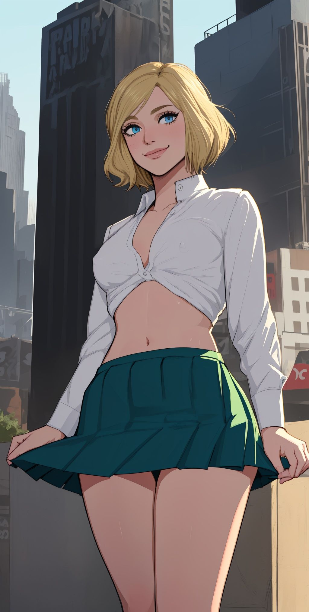 kara,  short blonde hair,  blue eyes on Tensor.Art