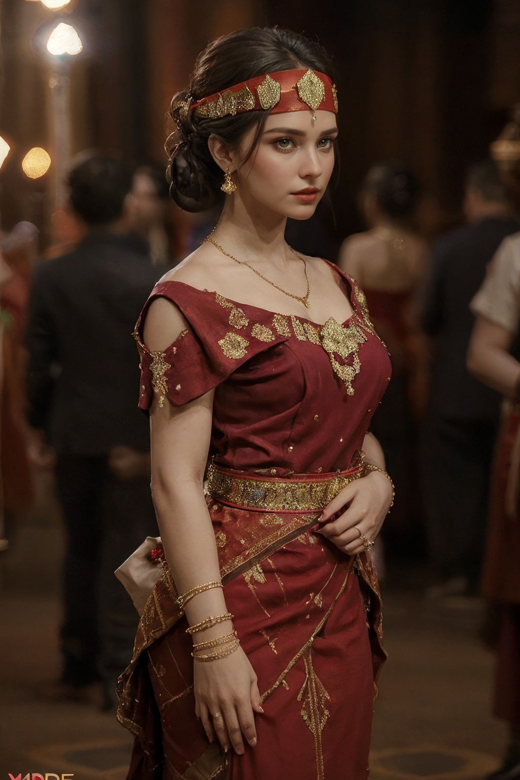 cinematic photo ethereal fantasy concept art of cinematic film still m3d4n,solo,full body photo of the most beautiful woman in the world wearing the m3d4n,necklace, jewelry,dress, red fabric, earrings, bracelet, ring, headband,<lora:med4n:1>, . shallow depth of field, vignette, highly detailed, high budget Hollywood movie, bokeh, cinemascope, moody, epic, gorgeous, film grain, grainy . magnificent, celestial, ethereal, painterly, epic, majestic, magical, fantasy art, cover art, dreamy . 35mm photograph, film, bokeh, professional, 4k, highly detailed