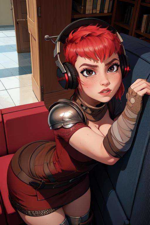 Nimona,  black eyes,  short hair on Tensor.Art