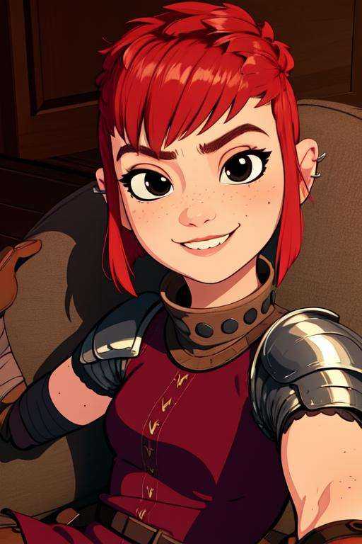 Nimona,  black eyes,  upper body on Tensor.Art