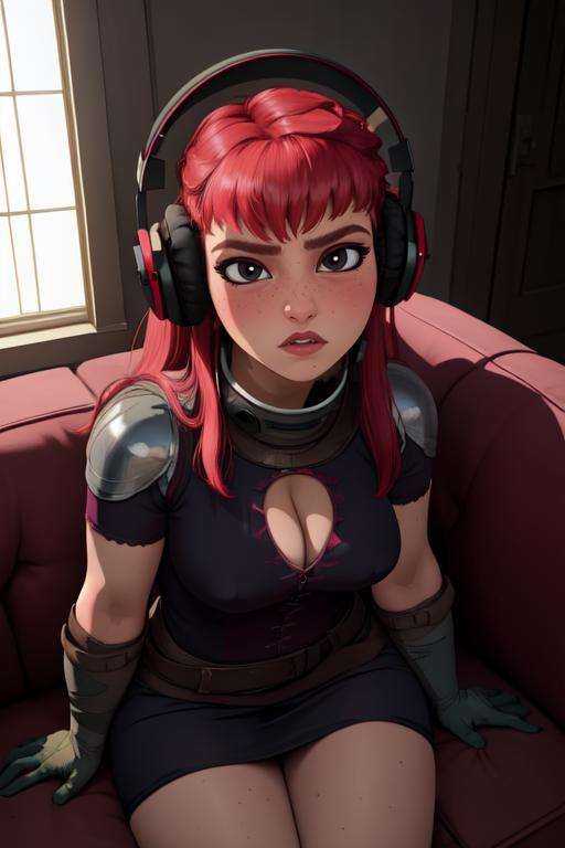Nimona,  black eyes,  sidelocks on Tensor.Art