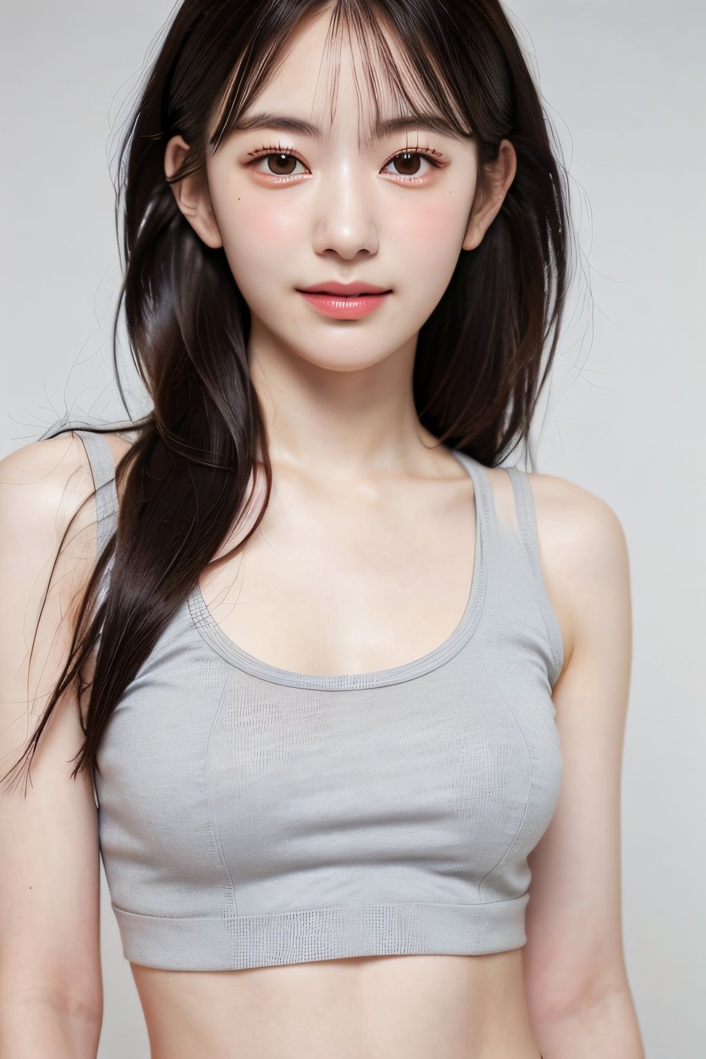 japanese woman,  long hair,  wavy hair on Tensor.Art