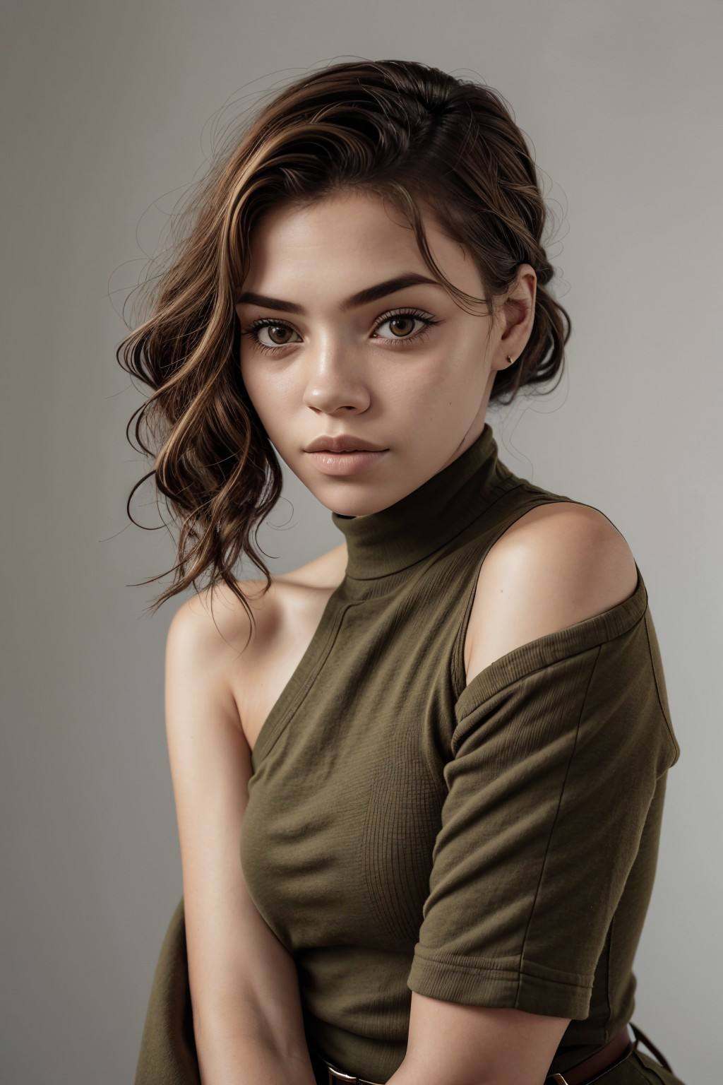headshot photo of ShaelahMcGilton,  focus on face,  wearing a military uniform on Tensor.Art