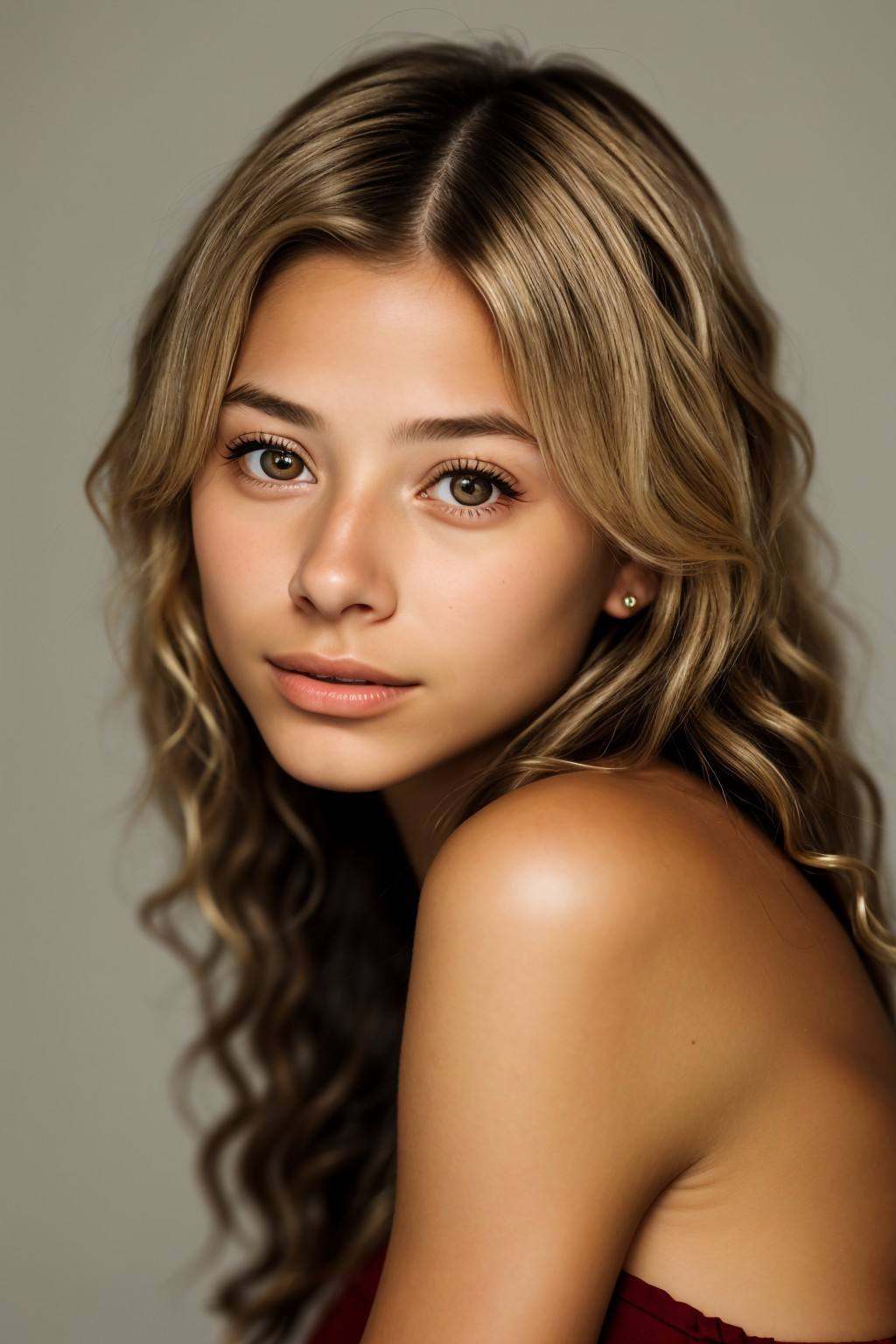 photo of FranceskaFournier glamour photography young invisible makeup,  focus on eyes,  close up on face on Tensor.Art
