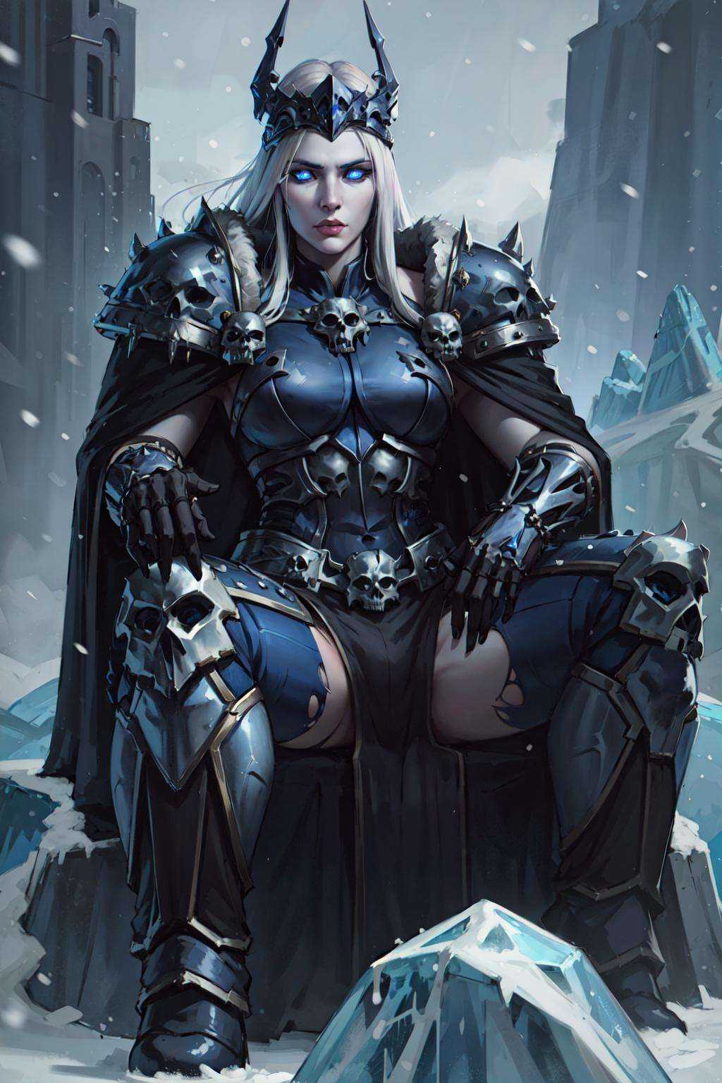 1girl,  wowdk sitting,  throne on Tensor.Art