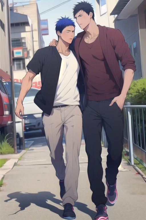 handsome Aomine Daiki ,  walking ,  Zawarc Style on Tensor.Art