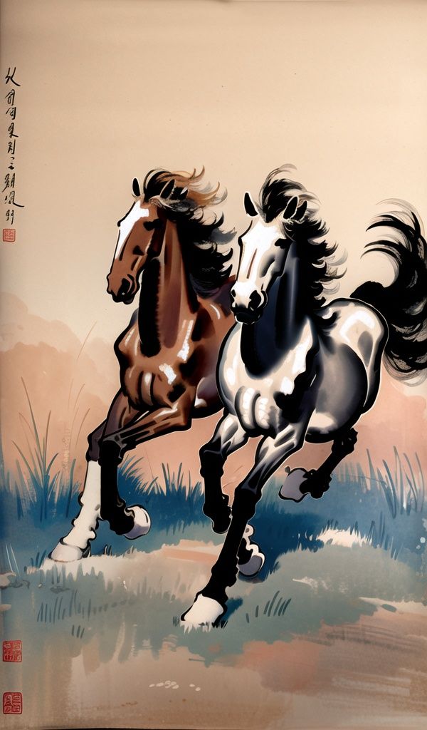 <lora:jzcg020:0.9> jzcg020, traditional chinese painting, 1horse, masterpiece, best quality, 8k， ultra-high definition
