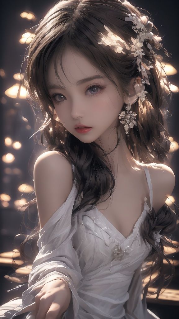16K,(Masterpiece: 1.3, Best Quality:1.3),1 girl,(Solo), Sit on the piano,ultra high resolution,UHD,