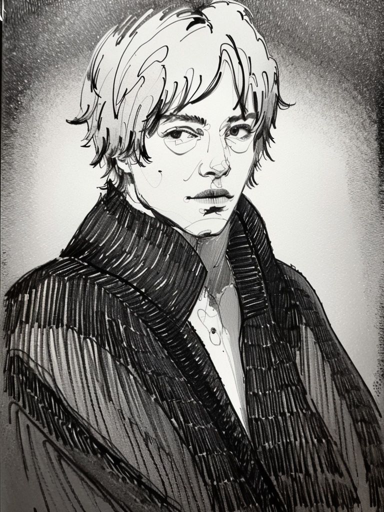 <lora:jzcg033:0.9> jzcg033, solo, 1 boy，greyscale，, masterpiece, best quality, 8k, ultra-high definition