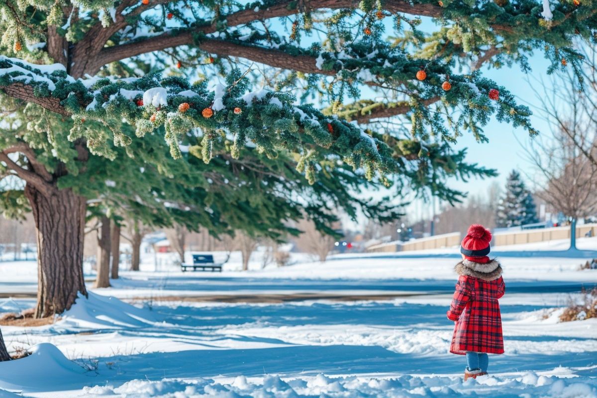 jzcg012，snow, snowing, blurry, tree, depth_of_field, winter, blurry_foreground, plaid, snowflakes, 1girl, building, solo, outdoors, bare_tree, house，<lora:jzcg012:0.9>, masterpiece, best quality, 8k， ultra-high definition