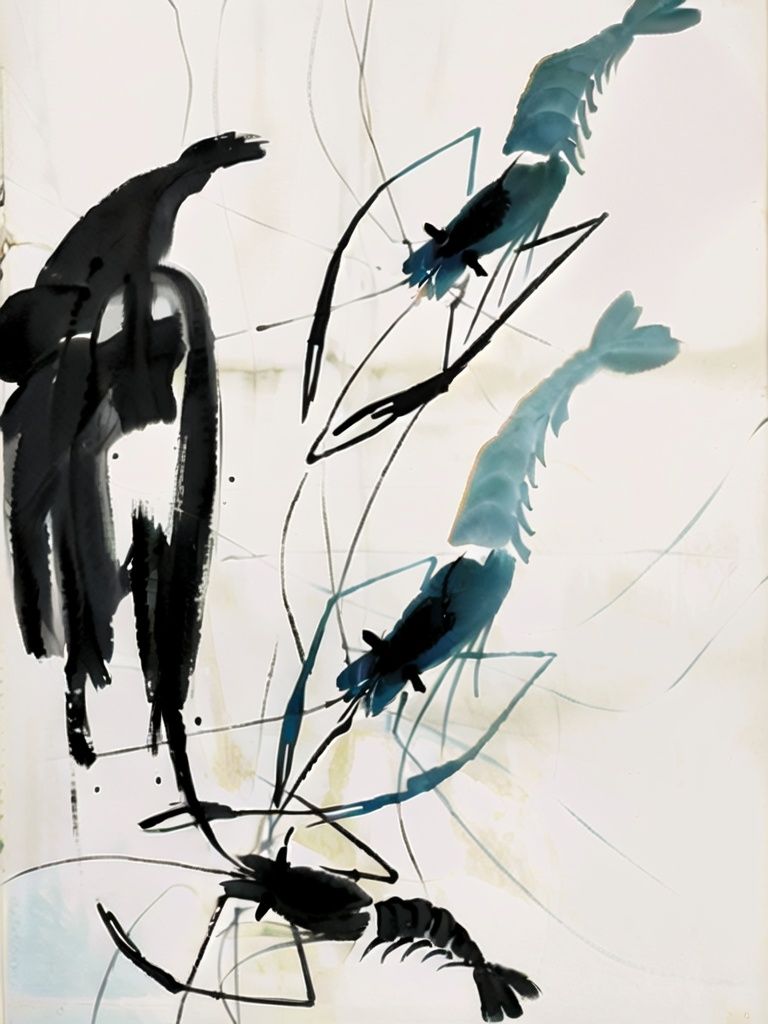 <lora:jzcg034:0.9> jzcg034, traditional chinese painting, shrimp,, masterpiece, best quality, 8k, ultra-high definition