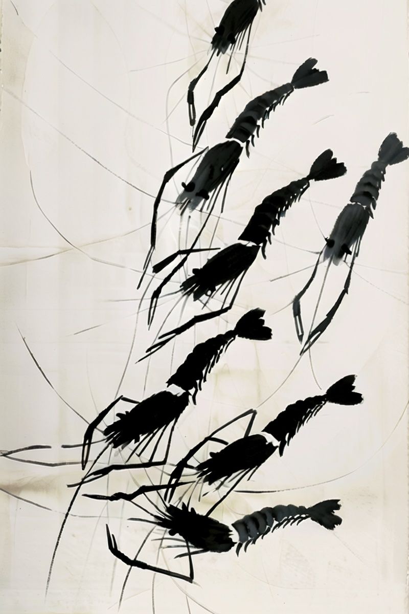 <lora:jzcg034:0.9> jzcg034, traditional chinese painting,shrimp, masterpiece, best quality, 8k, ultra-high definition
