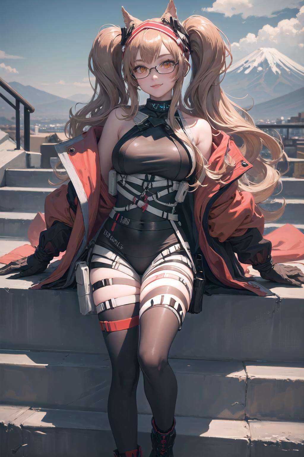 1girl,  solo,  orange eyes on Tensor.Art