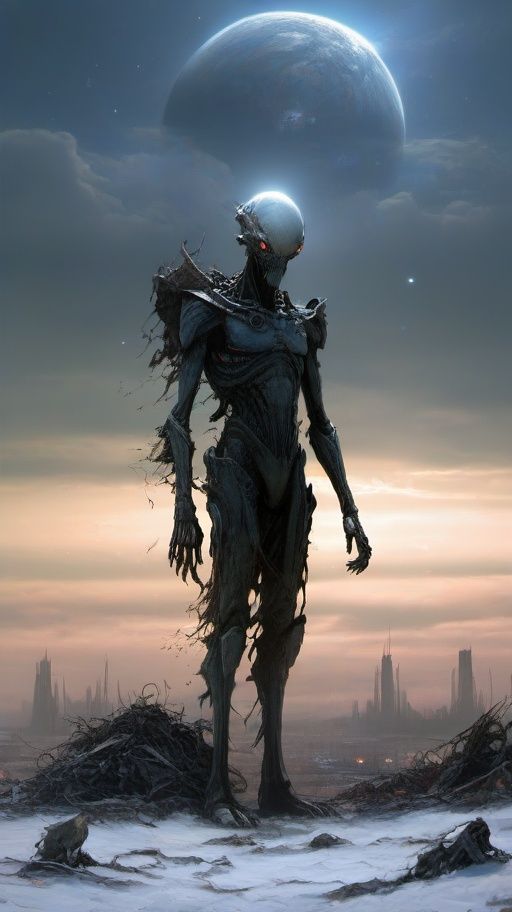 BJ_Alien_garbage,sky,no_humans,star_\(sky\),snow,science_fiction,space,<lora:SDXL_Alien_garbage:1>,