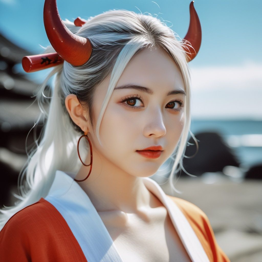 xxmixgirl,  a shot of a beautiful japanese shy girl,  with white hair on Tensor.Art