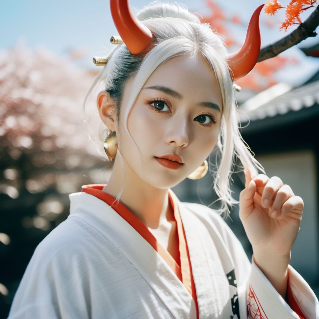 xxmixgirl,  a shot of a beautiful japanese shy girl,  with white hair on Tensor.Art