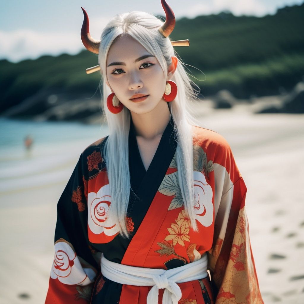 xxmixgirl,  a shot of a beautiful japanese shy girl,  with white hair on Tensor.Art