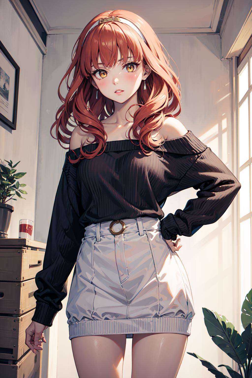 1girl,  yellow eyes,  long hair on Tensor.Art