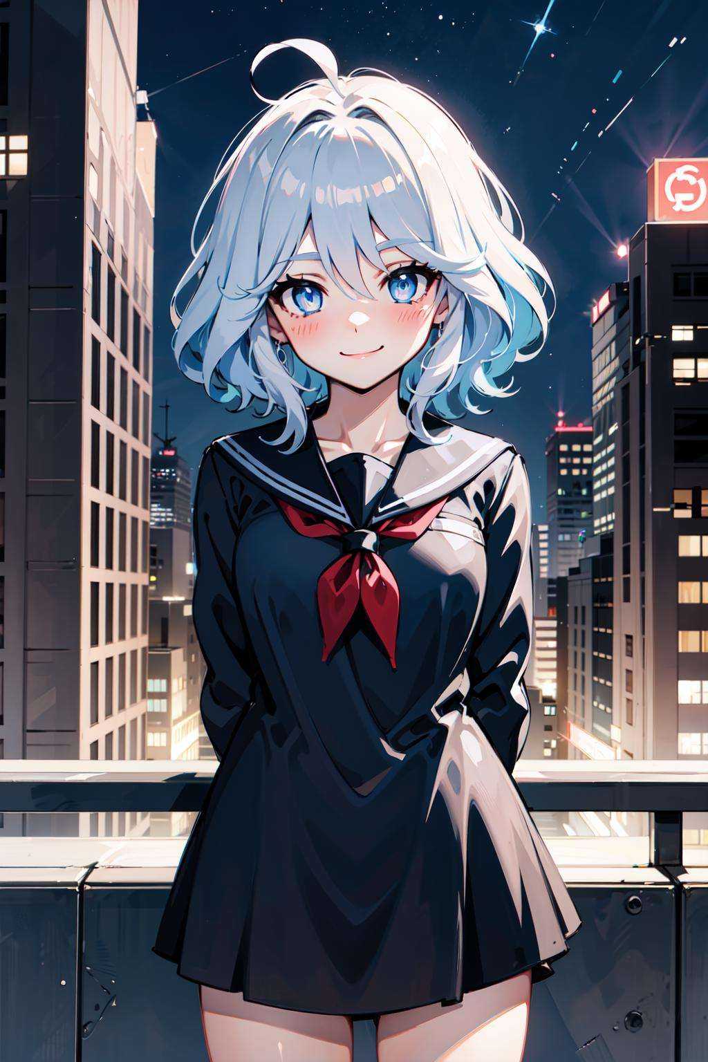 1girl,  blue hair,  blue eyes on Tensor.Art