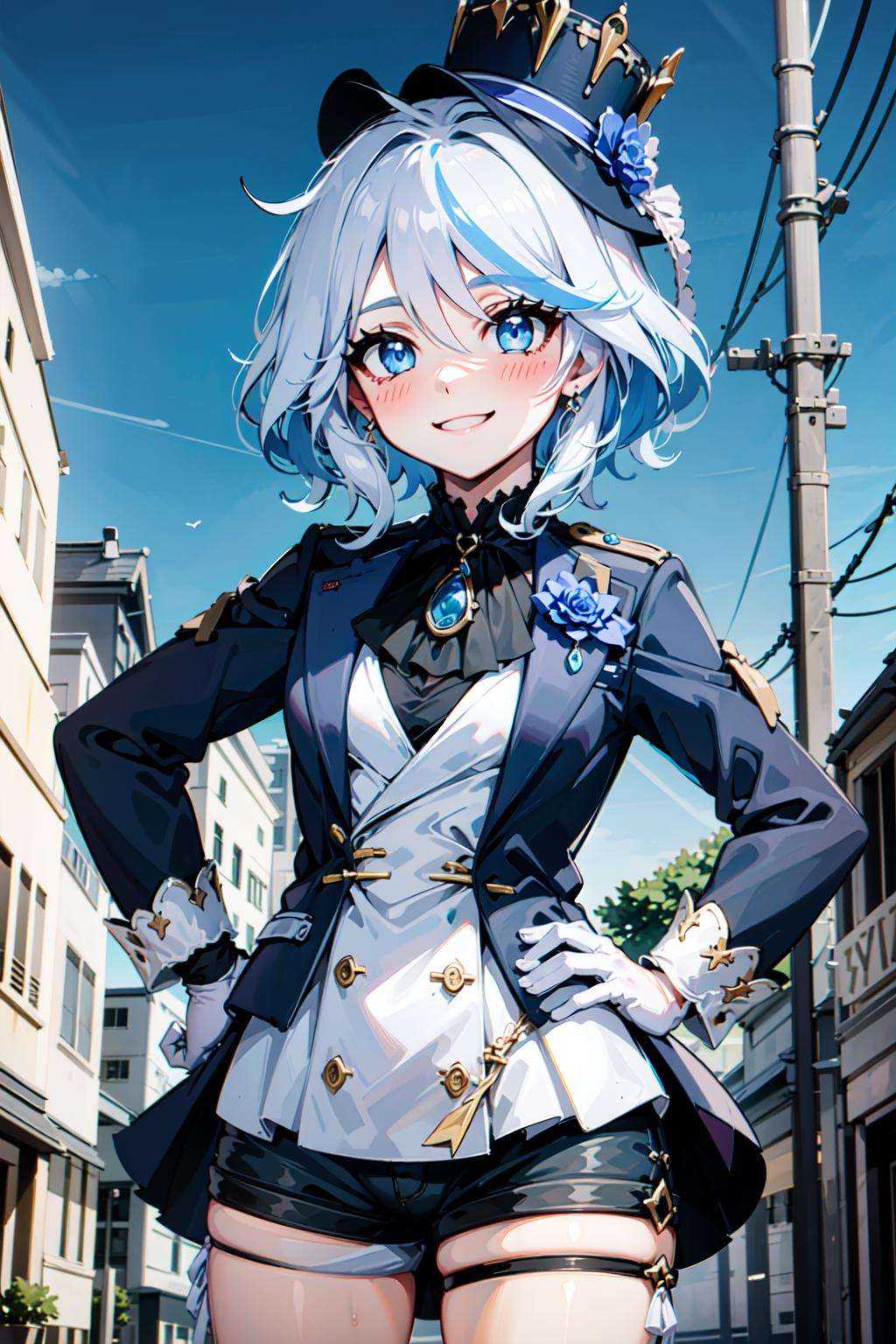 1girl,  blue hair,  blue eyes on Tensor.Art