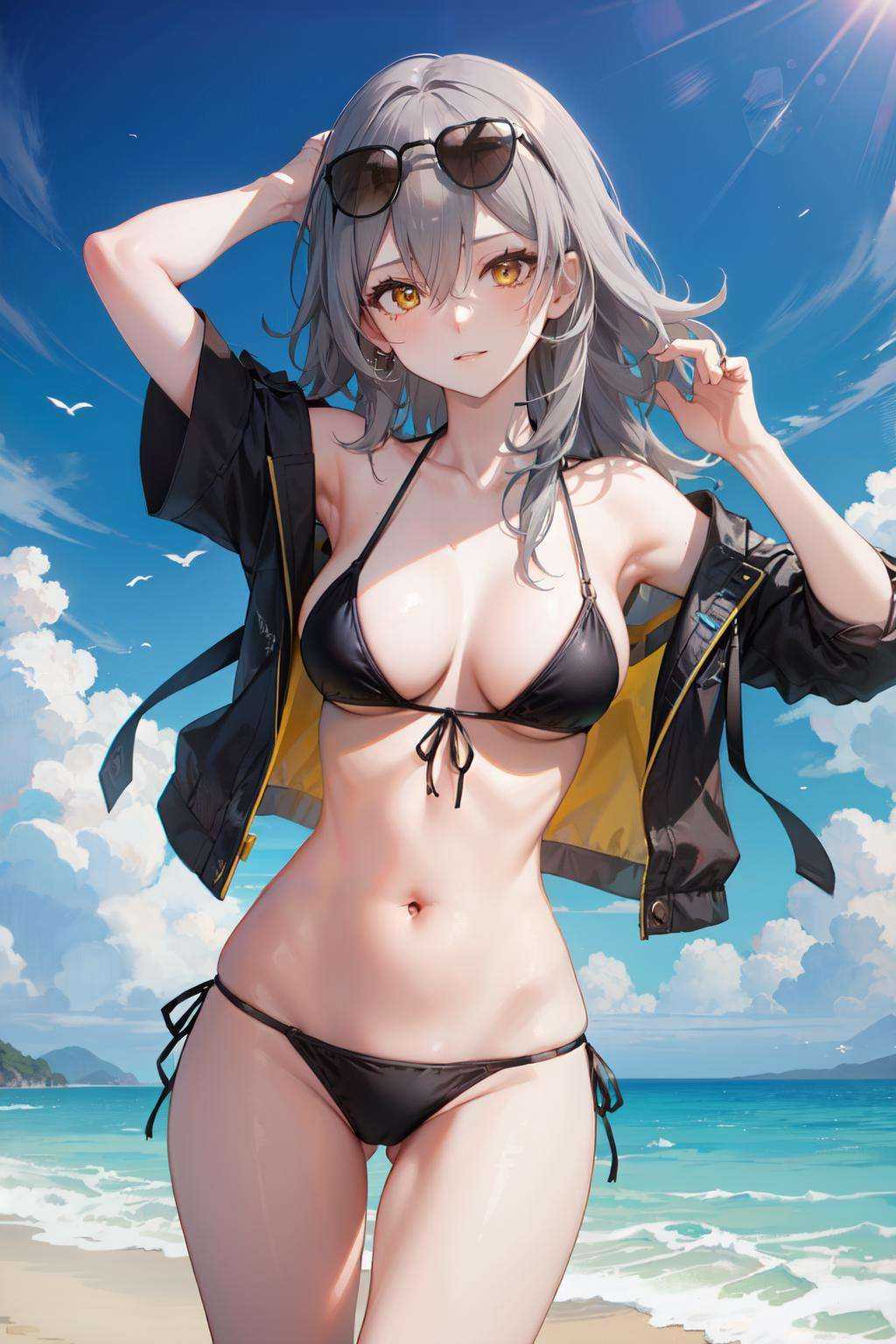stelle hsr,  outdoors,  stomach on Tensor.Art