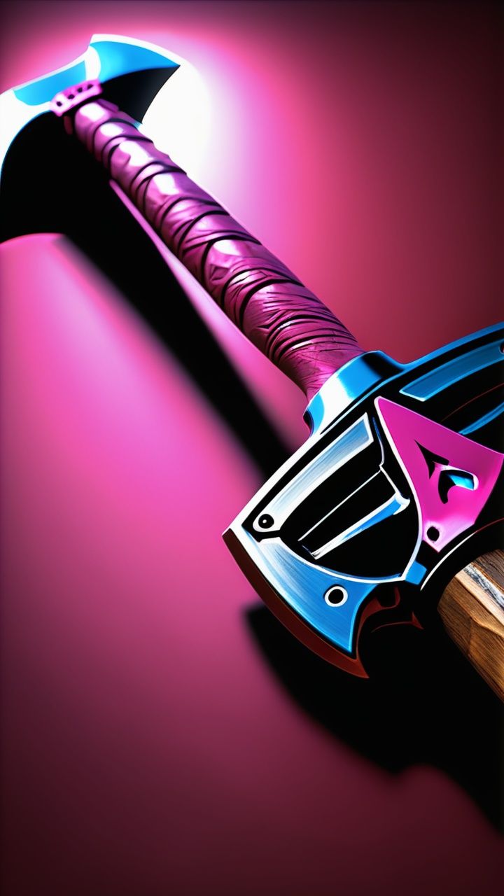 (Tomahawk)(super realistic thick strokes)(Close-up axe head: 1.5), intricate details, Magic epic, ambient light, Volume light, Rose background<lora:sdxl_wuqiV3:0.8>