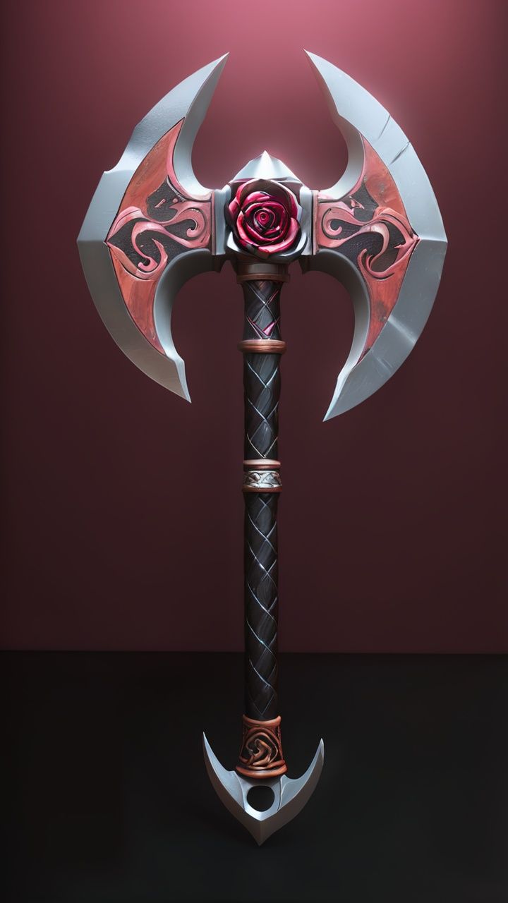 (Tomahawk)(ultra realistic thick strokes)(Close-up action Axe: 1.5), intricate details, Magic epic, ambient Light, Volume Light, Rose background<lora:sdxl_wuqiV3:0.8>