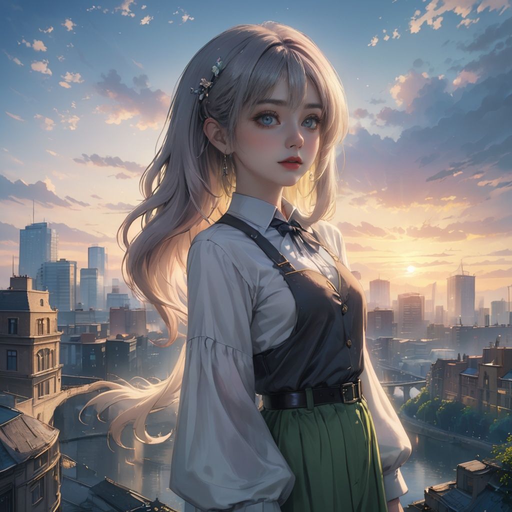 {{masterpiece}},illustration,best quality,extremely detailed CG unity 8k wallpaper,original,high resolution,oversized documents,portrait,{{{{{extremely delicate and beautiful girl}}}}},1girl,solo,messy hair,hair flowing in the wind,blonde hair,very long hair,beautiful detail eyes,jewel eyes,glowing circle pupils,{{golden eyes}},good lighting,{{{{ray tracing}}}},sparkling,{{abandoned building}},{{on ruins}},{{staring at sunset at dusk}},depth of field,profile,