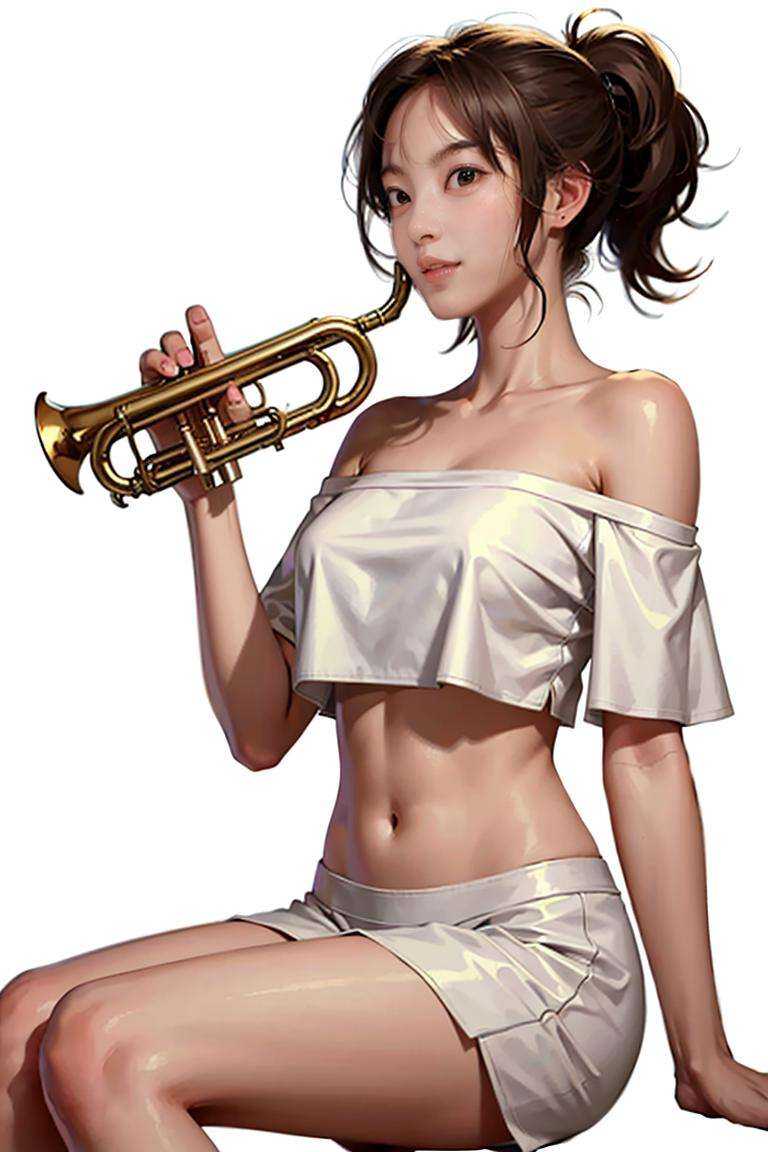 1girl,  playing trumpet,  trumpet on Tensor.Art